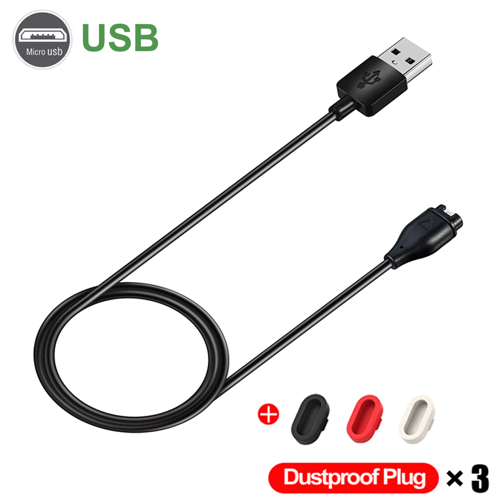 1 Meter USB Typ C Ladekabel für Garmin Fenix 7 7S 7X 6 6S 6X 5 5S 5X Vivoactive 3 4S Venu 2 2S 3 3S mit staubdichtem Stecker: Schwarz Gelb