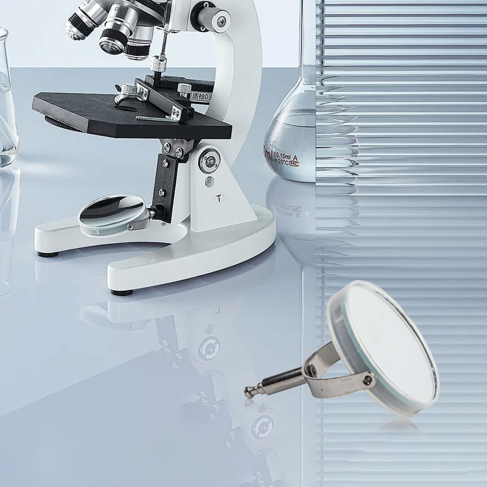1 st Microscoop Verlichting Spiegel Reflector Concave Lens Kit Condensor Reflector Reflex Spiegel Voor Experimentele Observatie