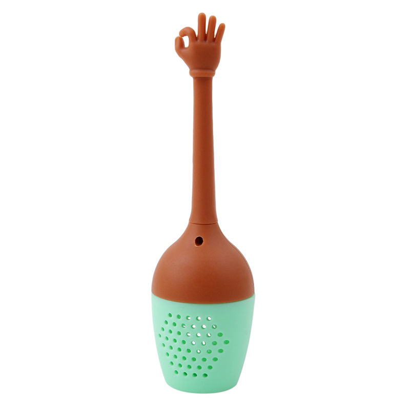 1pc svart tesil handgester tefilter silikon tesil ört krydda infusionsfilter diffusor köksredskap: Ok
