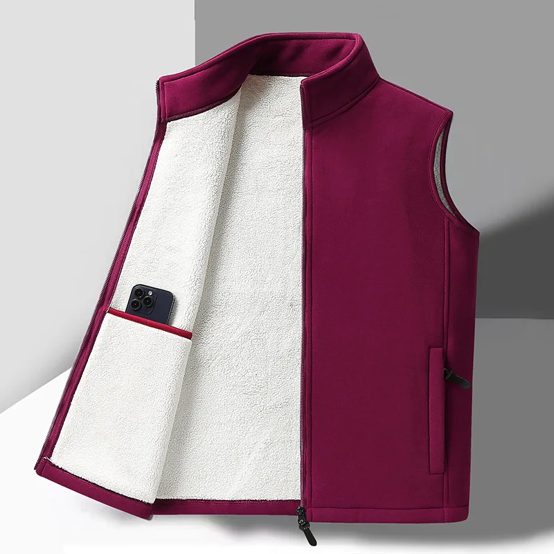 Gilet doublé polaire pour hommes, vêtements de papa décontractés, chauds, vêtements d'extérieur d'automne et d'hiver, coupe ample, veste confortable en mousse à particules