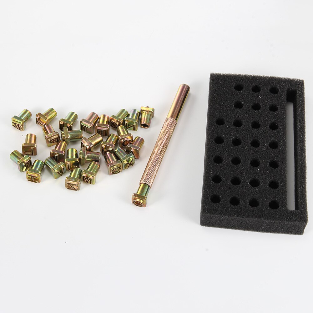 Leather Crafts Capital Letters Stamp Set 26 Letters Alphabet Stamps Steel Punch Tool Leather Art Crafts Stamping Tools K