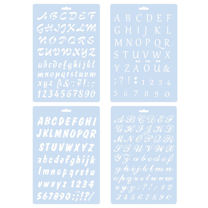 4Pcs/Lot 27cm Alphabet Letters DIY Craft Layering Stencils Painting Scrapbooking Stamping Embossing Album Card Template