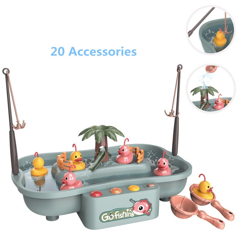 Children's Educational Fishing Toy Water Electric Rotating Magnet Summer Playing Water Interactive Game Toy Set Outdoor Toy: C