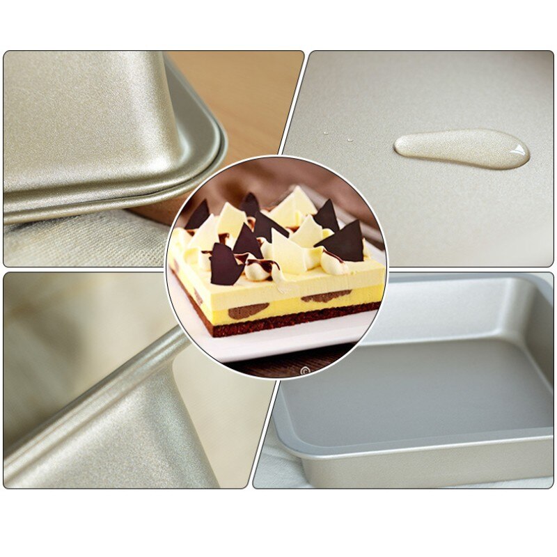 Stainless Steel 20 * 20cm Square Pizza Baking Pan and 100% Heavy Carbon Non-stick Baked Cake Cake Bread Mold Tool Metal Pan