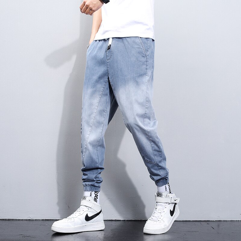 Summer Men Cargo Harlan Pants Imitate Jeans Men's Streetwear Harajuku Style Casual Cotton Pants Hip Hop Trousers Male