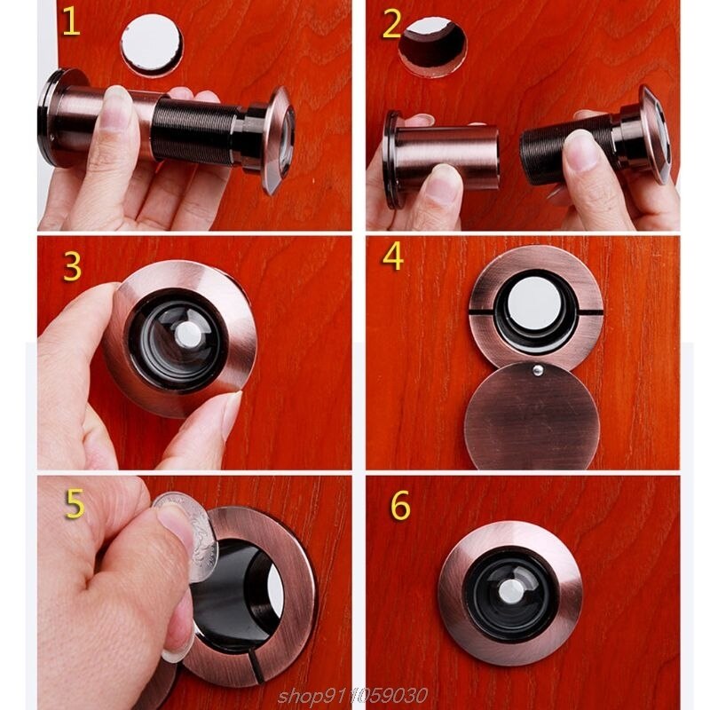 Visor de puerta con ángulo de visión amplio de 220 grados, cubierta de privacidad, visor ocular de puerta de seguridad, A28 21,