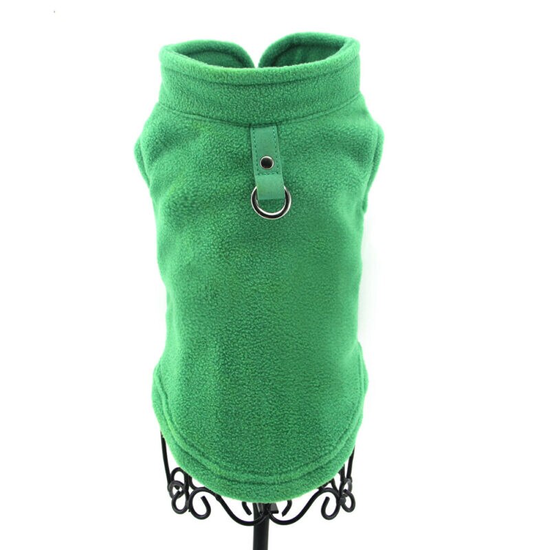 Fleece hundväst sele små medelstora hundar jacka tröja kappa tröja: Grön / S
