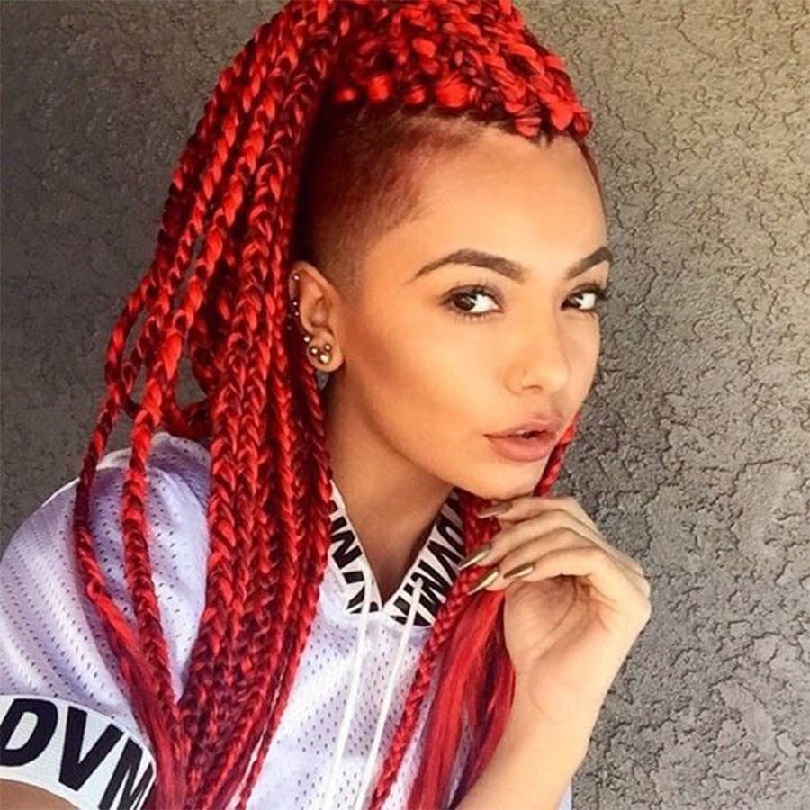 LANLAN-perruque tresse africaine multicolore, extension capillaire, 82 pouces, 165g, petite tresse , pour hommes et femmes