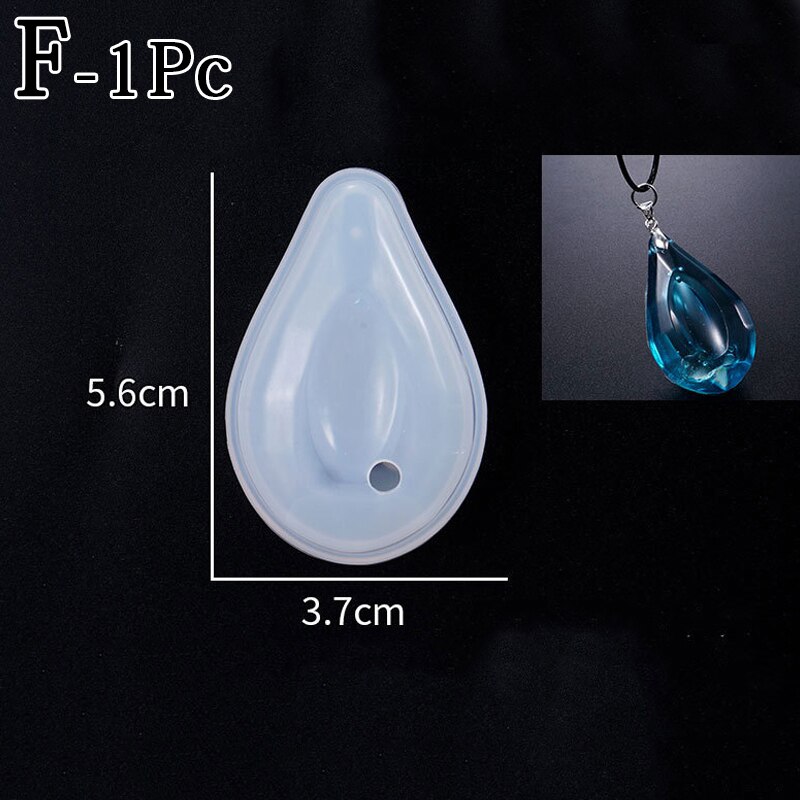 DIY Silicone Pendant Water Mold Epoxy Resin Craft Making Tool Jewelry Crystal Necklace Bracelet Earrings Geometric 3D Craft: F