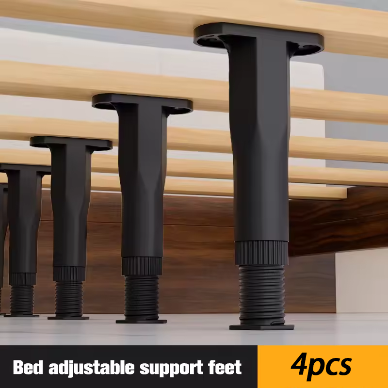 Patas de soporte para muebles, trípode extensible de altura ajustable para herrajes para muebles, adecuado para camas, sofás y mesas, 4 Uds.