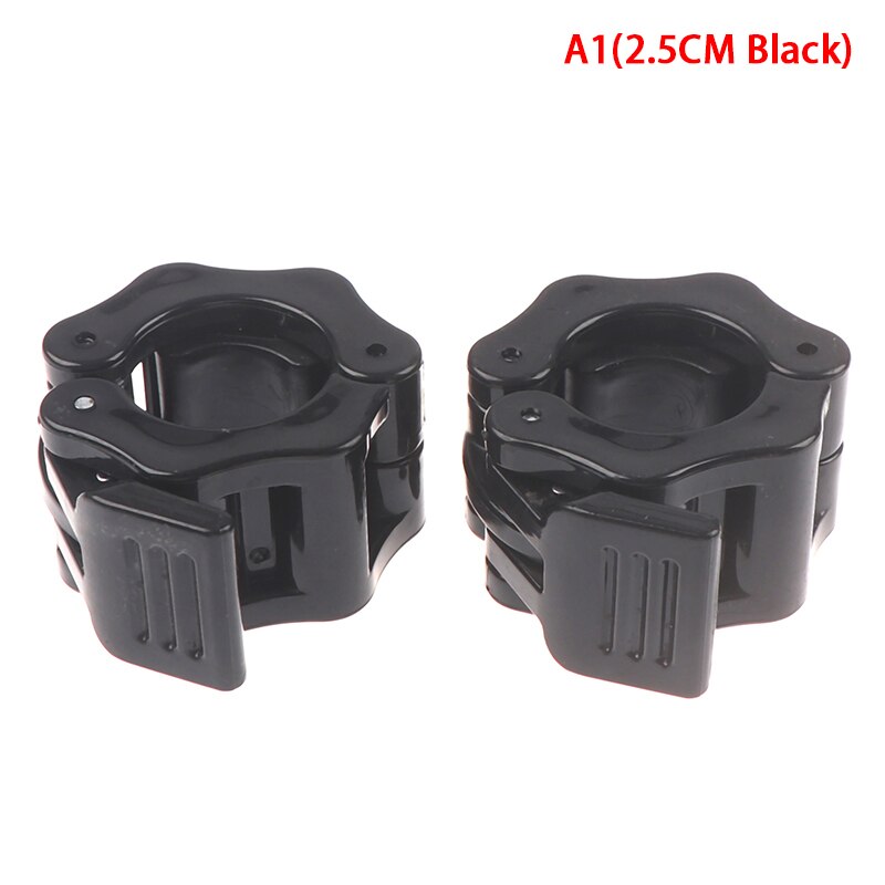 2 st styrkelyftstång gym hantel fitness bodybuilding 3 storlekar spinlock kragar skivstång krage lås hantel clips klämma: A1(2.5cm svart)