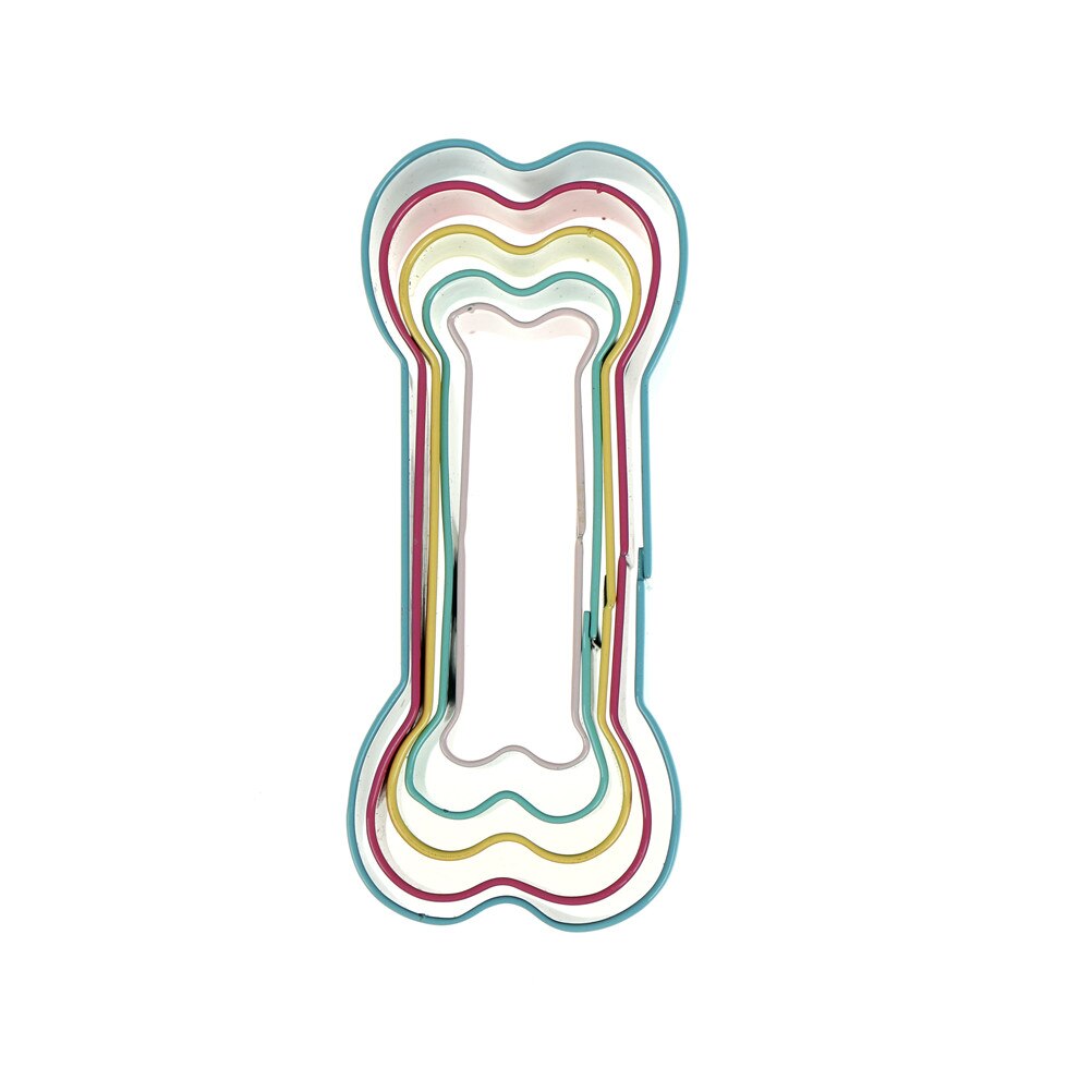 5Pc Hond Favoriete Bone Vorm Aluminium Waffle Mold Cookie Cake Cookies Ijs Decorating Lichtmetalen Cutter Bakvormen Mould 5 size