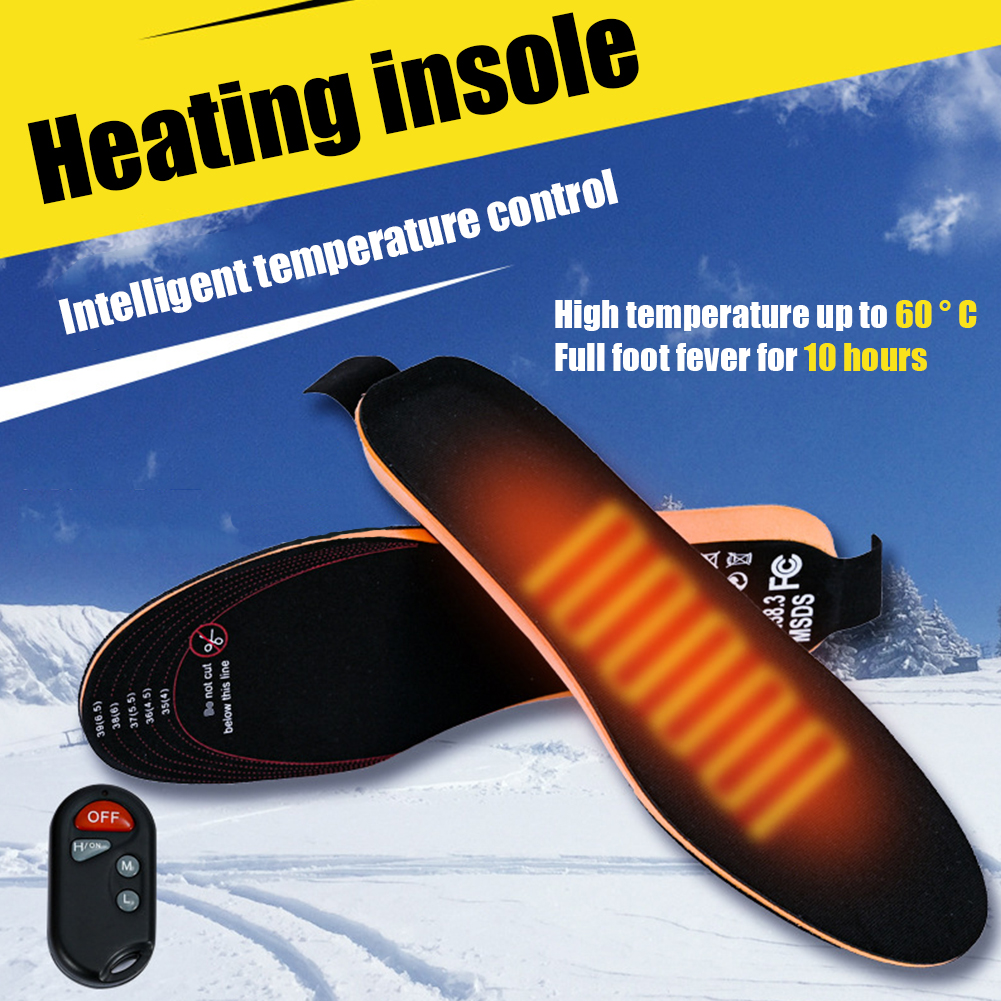 1 Paar Usb Verwarmde Inlegzolen Winter Voeten Warm Shoepad Smart Afstandsbediening Foot Warming Mat Outdoor Verwarming Sport Inlegzolen