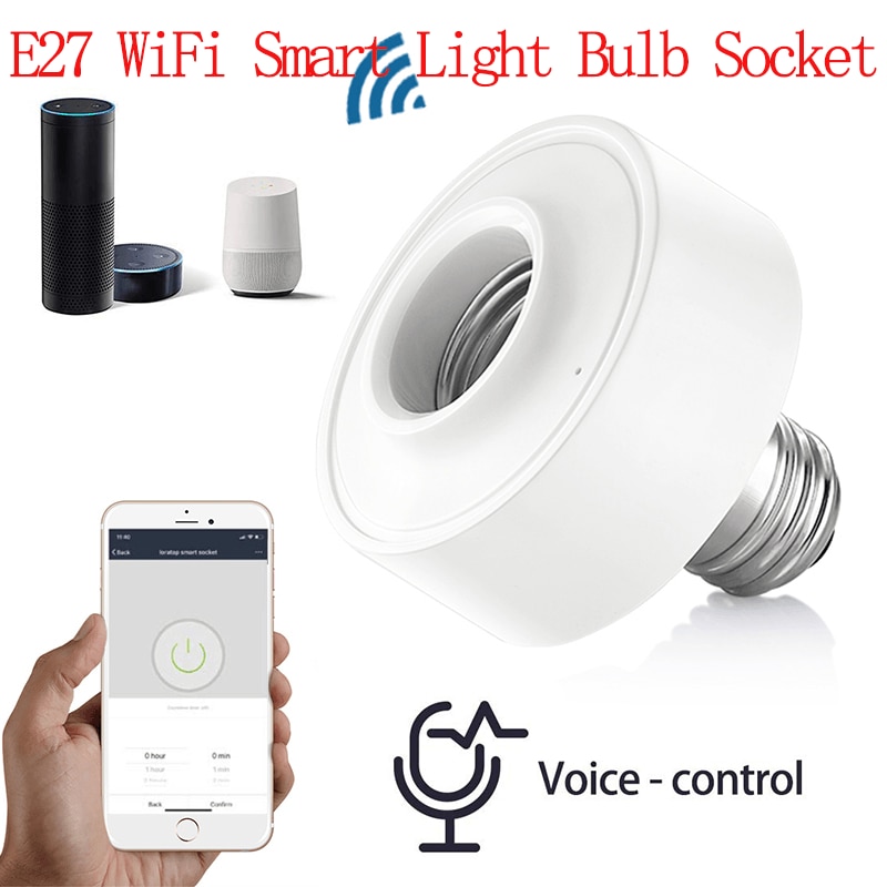 E27 WiFi Smart Light Bulb Socket Lamp Adapter Works With Google Home Alexa E27 Lamp Bases For Smart Bulb