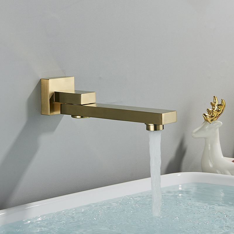 Senlesen Wall Mount Basin Faucet Spout Brass Shower Faucet Accessories Replace Waterfall Bathtub Spout,Chrome/Black/Brushed Gold