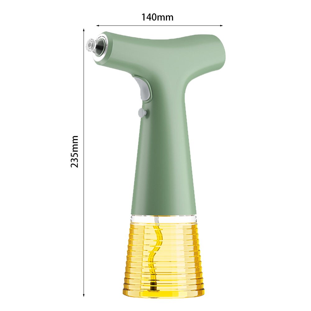 Botella eléctrica con pulverizador de aceite de oliva, botella de almacenamiento de vinagre, salsa de soja, alimentada por batería, para el hogar y la cocina: Green