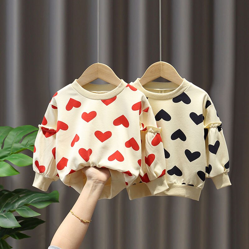 Pull Fille Enfant Manches Longues Printemps Chemise de Base Fine