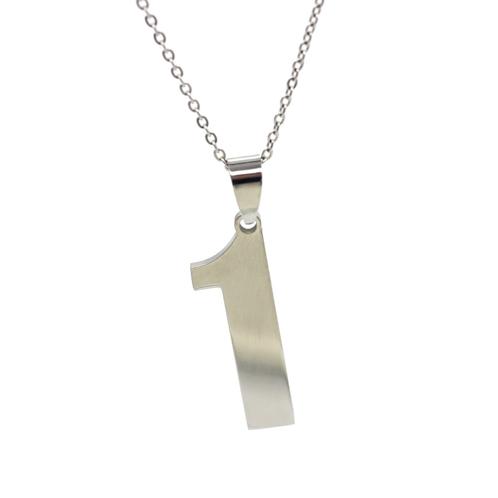 Collares con números para hombre y mujer, joyería personalizada de 0, 1, 2, 3, 4, 5, 6, 7, 8, 9, colgante, collar con números romanos, Punk: 1