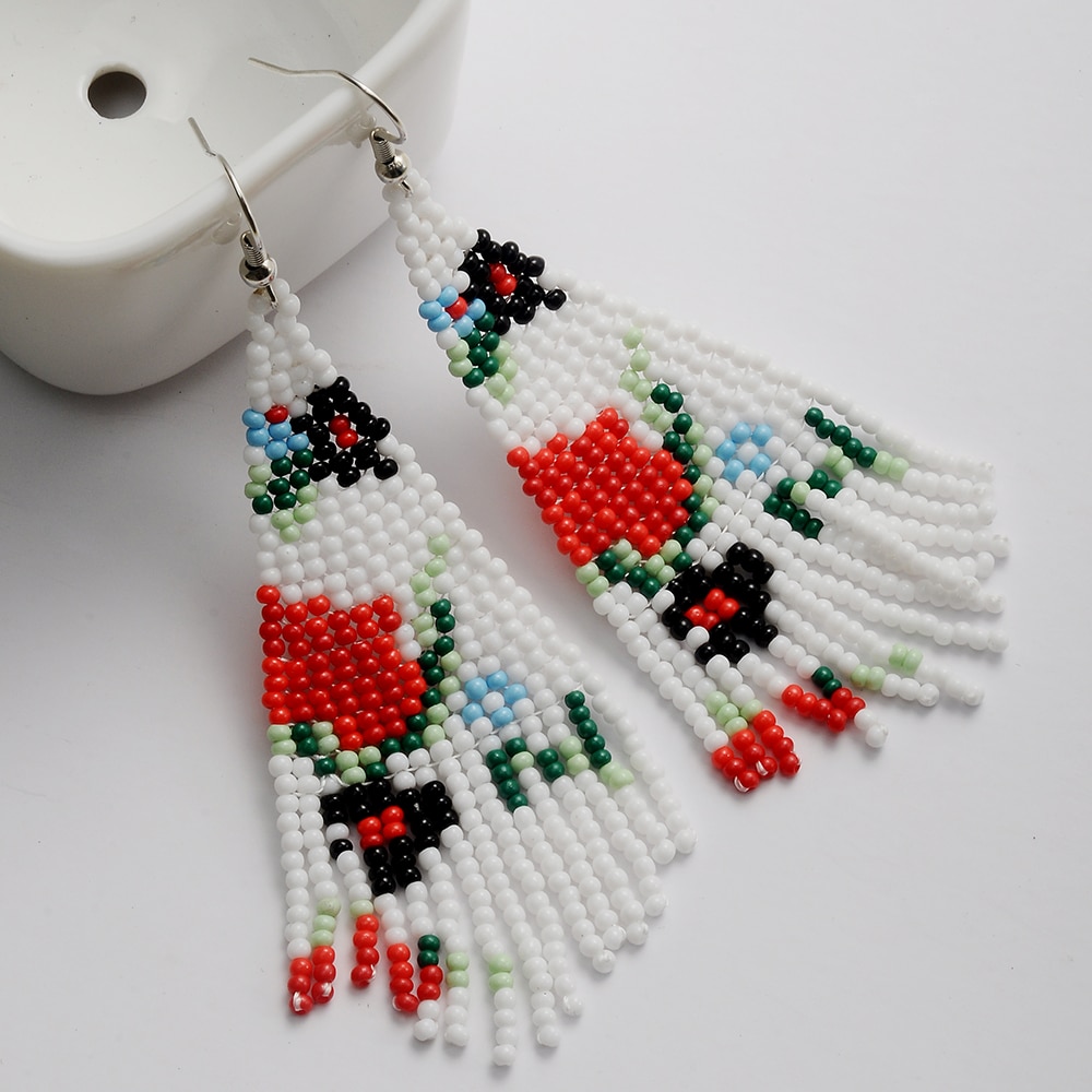 Bijuterii etnice cercei boho cu ciucuri femei boeme ciucuri lungi mărgele de semințe bijuterii franjuri lucrate manual pentru femei: Culoarea 6