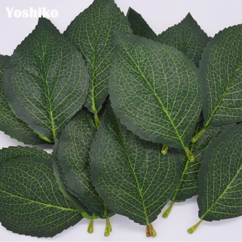 10 kpl 14 cm keinotekoinen hortensia pioni ruusunlehti silkki vihreä lehti askartelu napinläpi hääsisustus vihreä lehti kotijuhlien koristelu