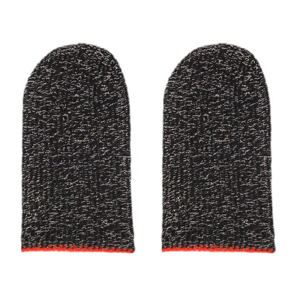 Gaming Nylon Duim Touch Mouw 1 Paar Gaming Vinger Duim Mouw Handschoenen Ademend Game Controller Vinger Covers: silver fiber-Red