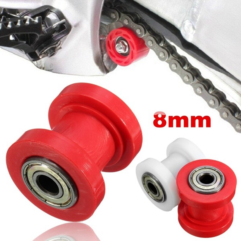 3X Off-Road Motorcycle Retrofit Chain Guide Sprocket Chain Tensioner Rolling Wheel for the XR CRF KLX110 (White)