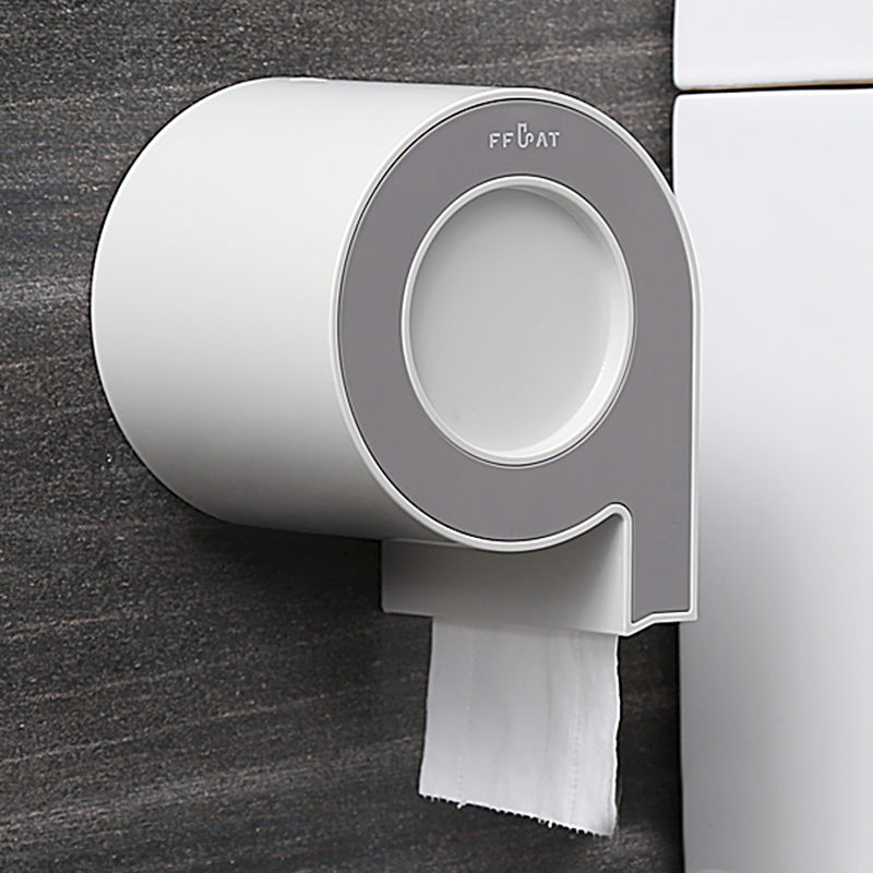 ABS Durable Wall Mounted Bathroom Toilet Paper Tissue Roll Holder Toilet Tissue Box Free Punching Hand Tray Toilet Racks