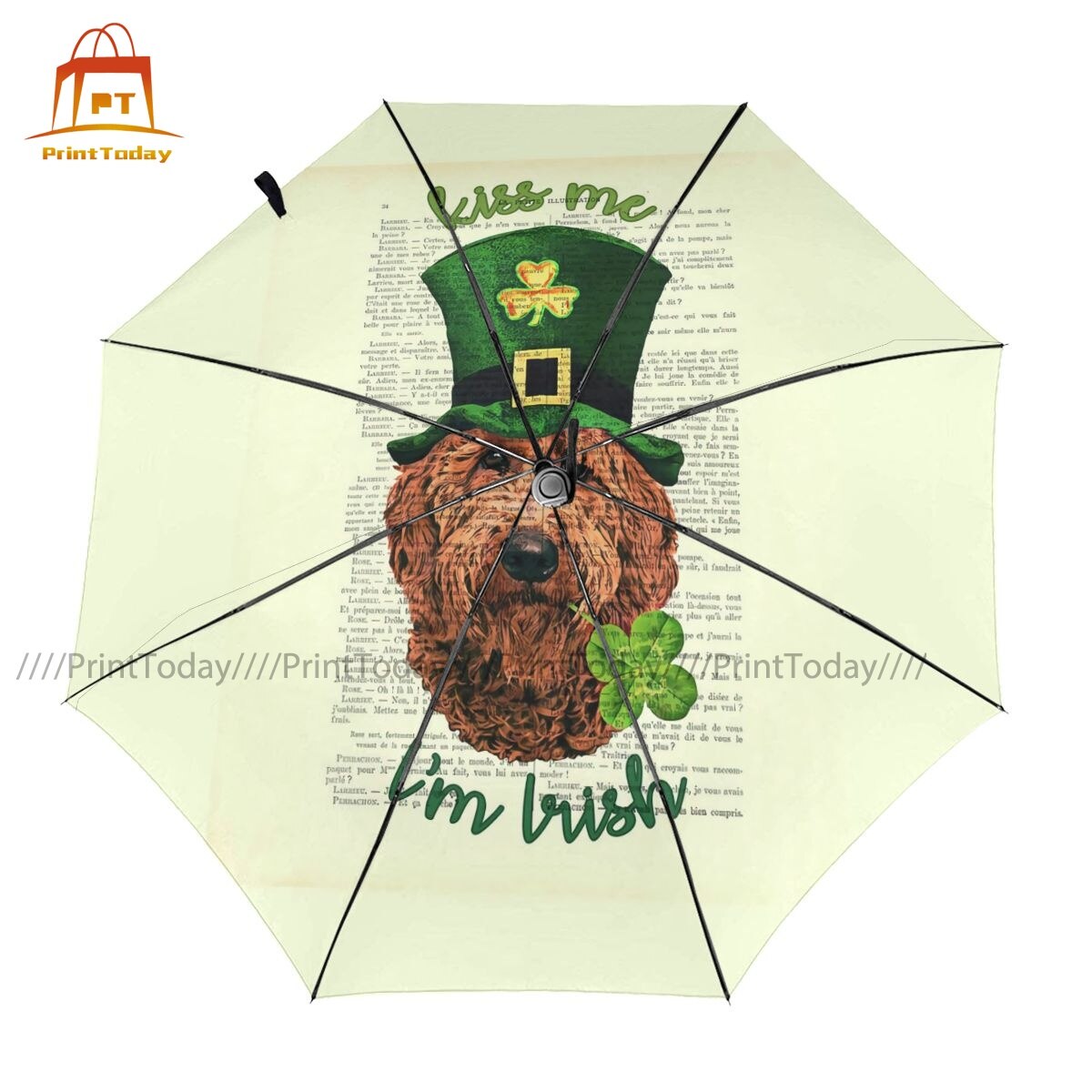Dog Head Umbrella Automatic Anti UV Umbrella Camping Lightweight Umbrella: Inside Print