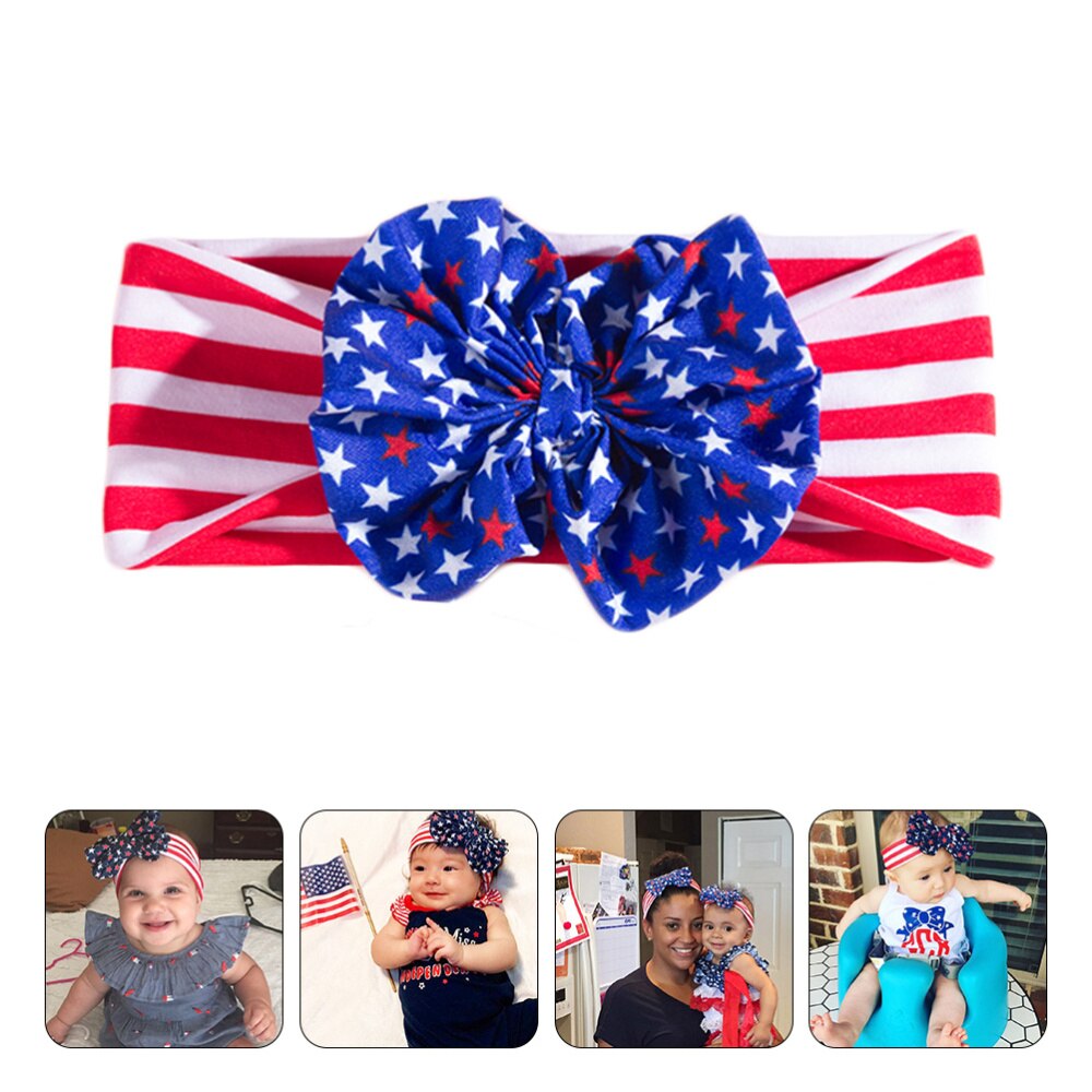 3Pcs Onafhankelijkheid Dag Baby Haarband Bow-Knoop Hoofdtooi Hoofdband Foto Props: Default Title