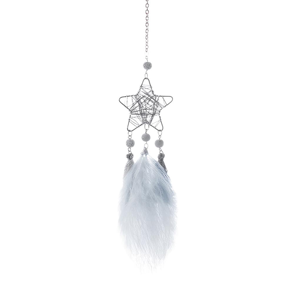 Hueco estrella creativa Luna cazador de sueños de plumas campanas de viento hecho a mano indio colgante para coche y pared hogar niños habitación decoración FDH