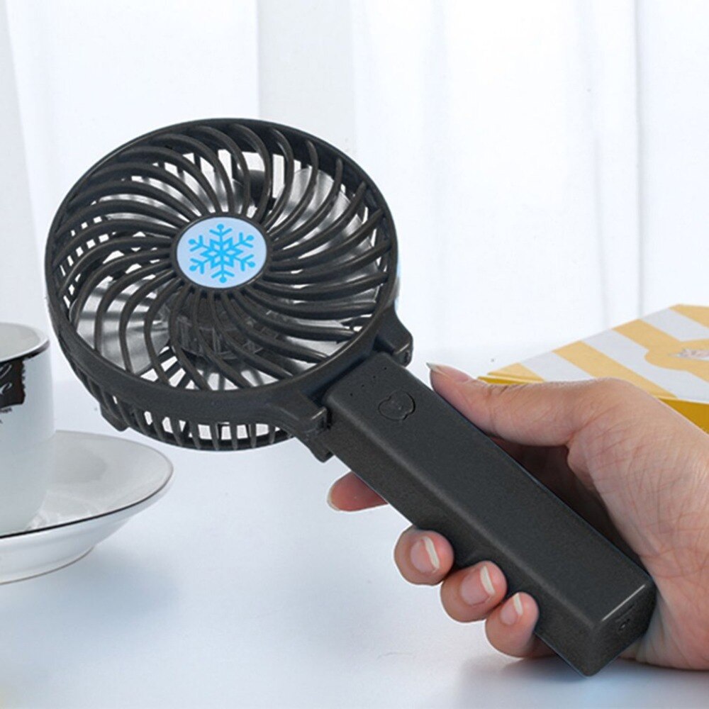 Draagbare usb-koeler draagbare mini-ventilator op batterijen oplaadbaar opvouwbaar handig klein bureau desktop usb-koelventilator zwart