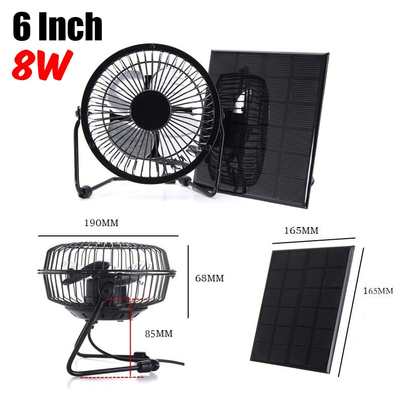 Multifunctionele Solar Fan Usb Mini Fan Thuis Desktop Draagbare Outdoor Koelventilator: 8W