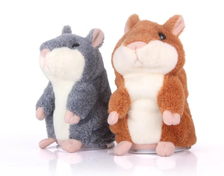 14cm talande hamster, plyschleksaker för barn: Grå