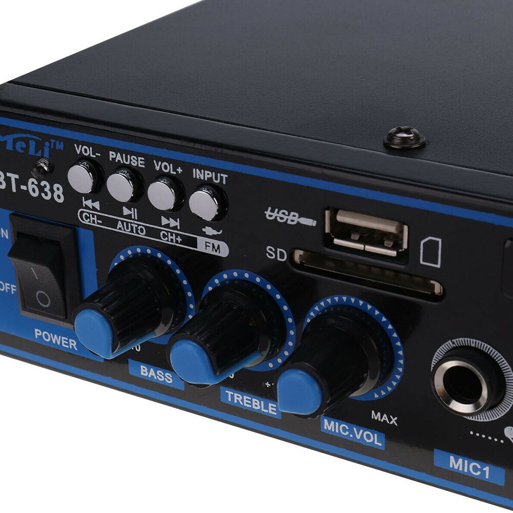 USB With Remote Controller Car HIFI Built-in Audio Bluetooth Stereo Radio Music FM Power Amplifier Home Digital