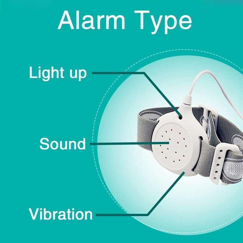 Sensor de sueño para bebé, alarma de Enuresis, alarma de recordatorio húmedo para cama, alarma de Enuresis para dormir en el brazo