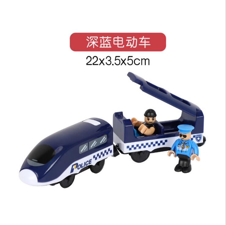 Magnetic RRC EMU train Toy wooden track Brio track combination electric RRC locomotive compatible magnetic train: darkblue