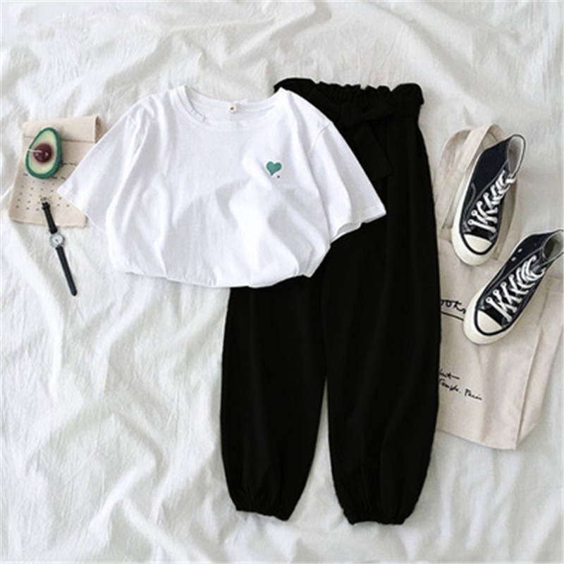 Two Piece Sets Women Spring Summer Casual Female Tracksuit Tops And Pant Suits Harajuku Girl
