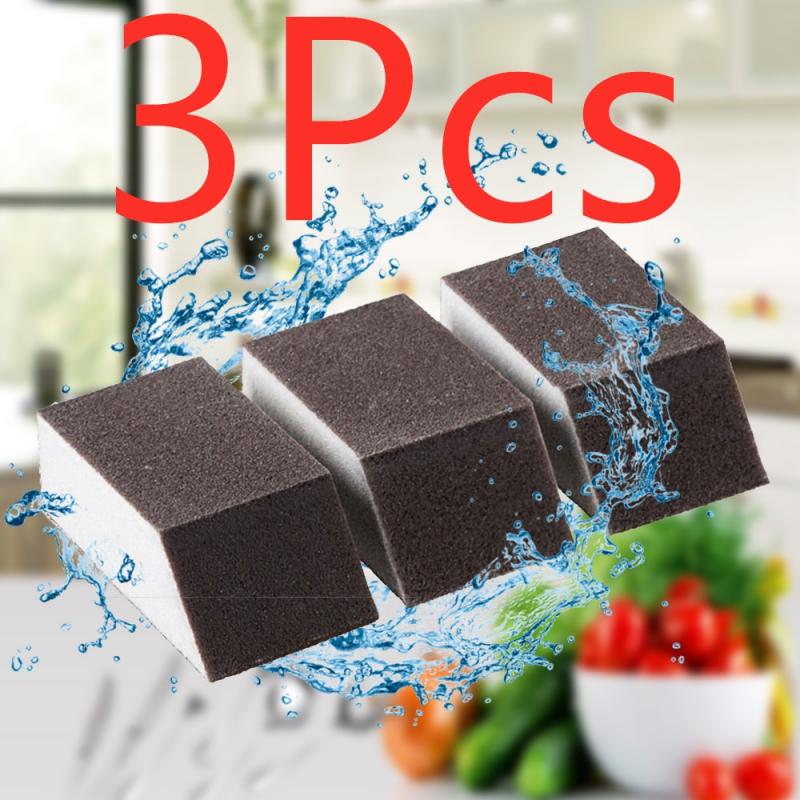 Magic Sponge Rust Wipe Cleaner Kitchen Office Bathroom Cleaning Sponges Eraser Silicon Carbide Sponge Rust Remover Kitchen Tool: 3pcs S