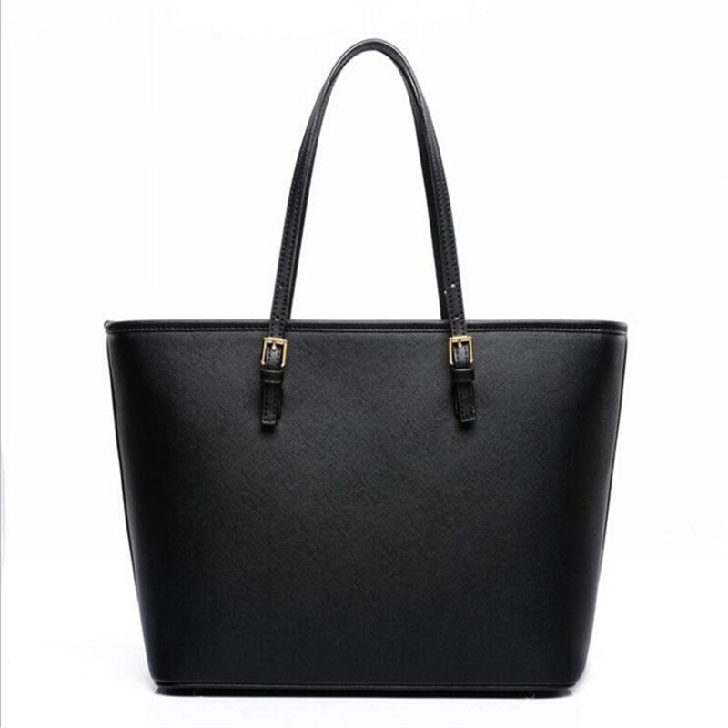 Tas Mode Vrouwen Lederen Handtas Korte Schoudertassen Zwart Wit Grote Capaciteit Luxe Handtassen Tassen Bolsos: Black