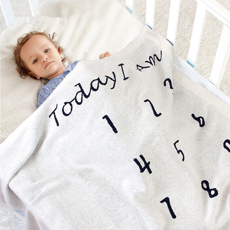 Baby måned tæppe mit første år baby minder milepæl kort tæpper foto rekvisitter nyfødte baby poster foto for måneder med baby: Hvid