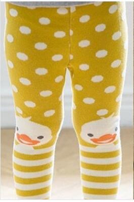 Filles collants bande dessinée gros cul pantalon enfants pantalon coréen coton PP enfants pantalon serré infantile bébé serré ne pas ouvrir l'entrejambe: duck / 2-4year