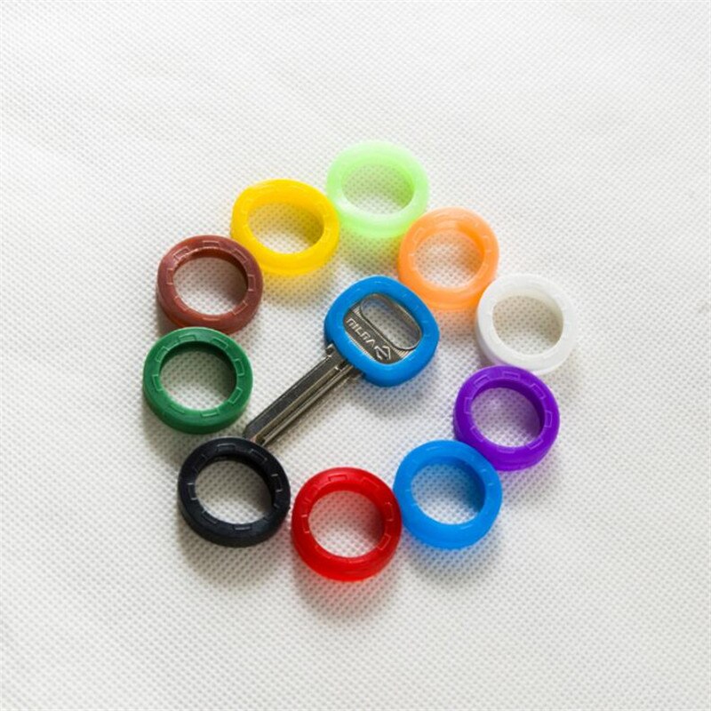 8Pcs/16Pcs Gemengde Kleur Hollow Rubber Key Covers Multi Kleur Ronde Zachte Siliconen Sleutels Sloten Cap Elastische topper Sleutelhanger
