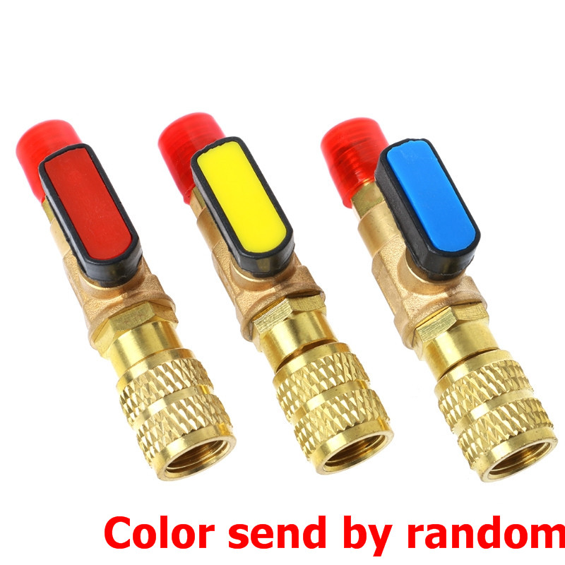 1pc R410A Refrigerant Valve AC Charging Hoses Brass Straight Ball Valves for Refrigeration Manifold Gauges
