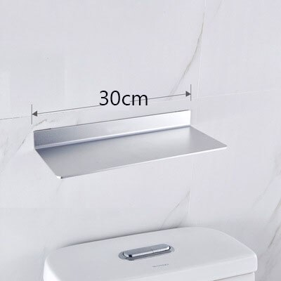 Zwarte ruimte aluminium badkamerplanken enkele laag plank shampoo plank keukenplank badkamerrek: 30cm zilver
