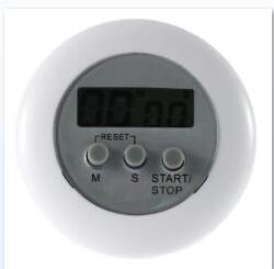 Round Mini Digital Kitchen Timer LCD Display Max 99 Minutes Min 59 Seconds Countdown Timer For Cooking Hour UP Alarm White Blue: white