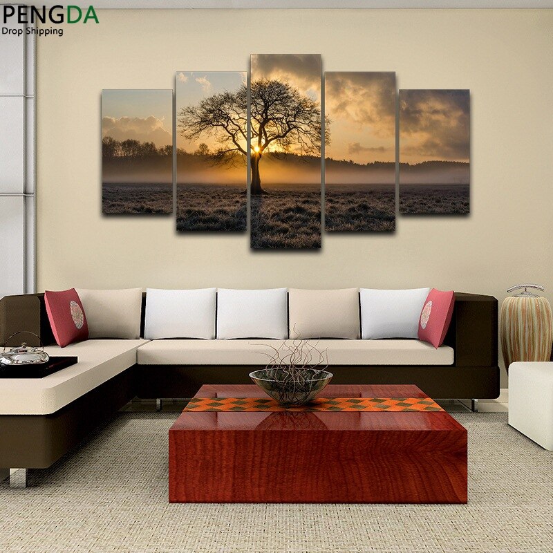 Berg Poster Zon Zee Regenboog Ridge Canvas Schilderij Nordic Wall Art Print Landschap Foto's Voor Woonkamer Kantoor Home Decor A5 50X70Cm Niet ingelijst