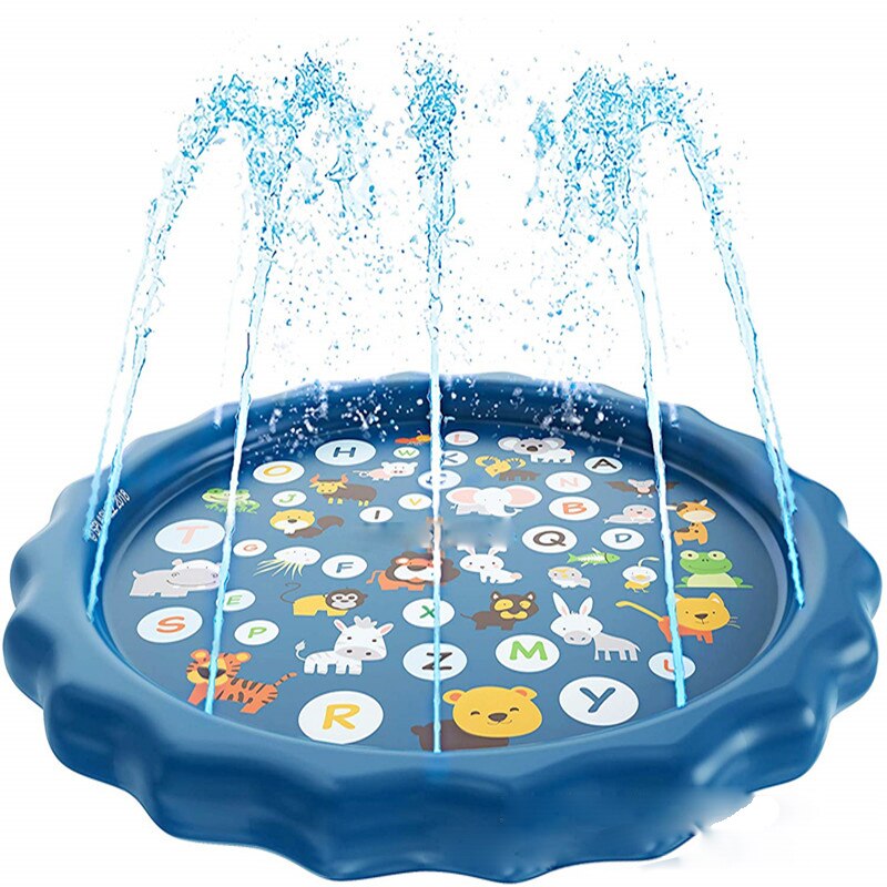 Colchoneta redonda de verano de 170cm, inflable para niños, juegos de animales, juegos de agua, Agua pulverizada de jardín, cojín rociador, almohadilla de juguete para bebé