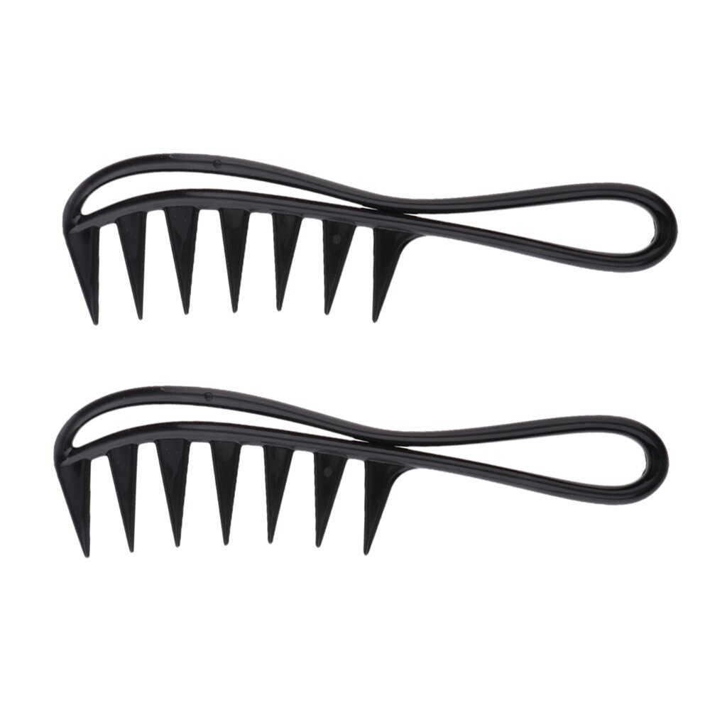 Peine Afro para peluquería, cepillo de pelo rizado, estilismo de peluquería, desenredante de dientes anchos, 2 uds.