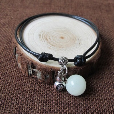 Divertida pulsera luminosa colgante de pulsera brillante de amantes en la oscuridad de la luz de la noche pulsera de la cadena de cuentas para las mujeres joyería de los hombres: gui