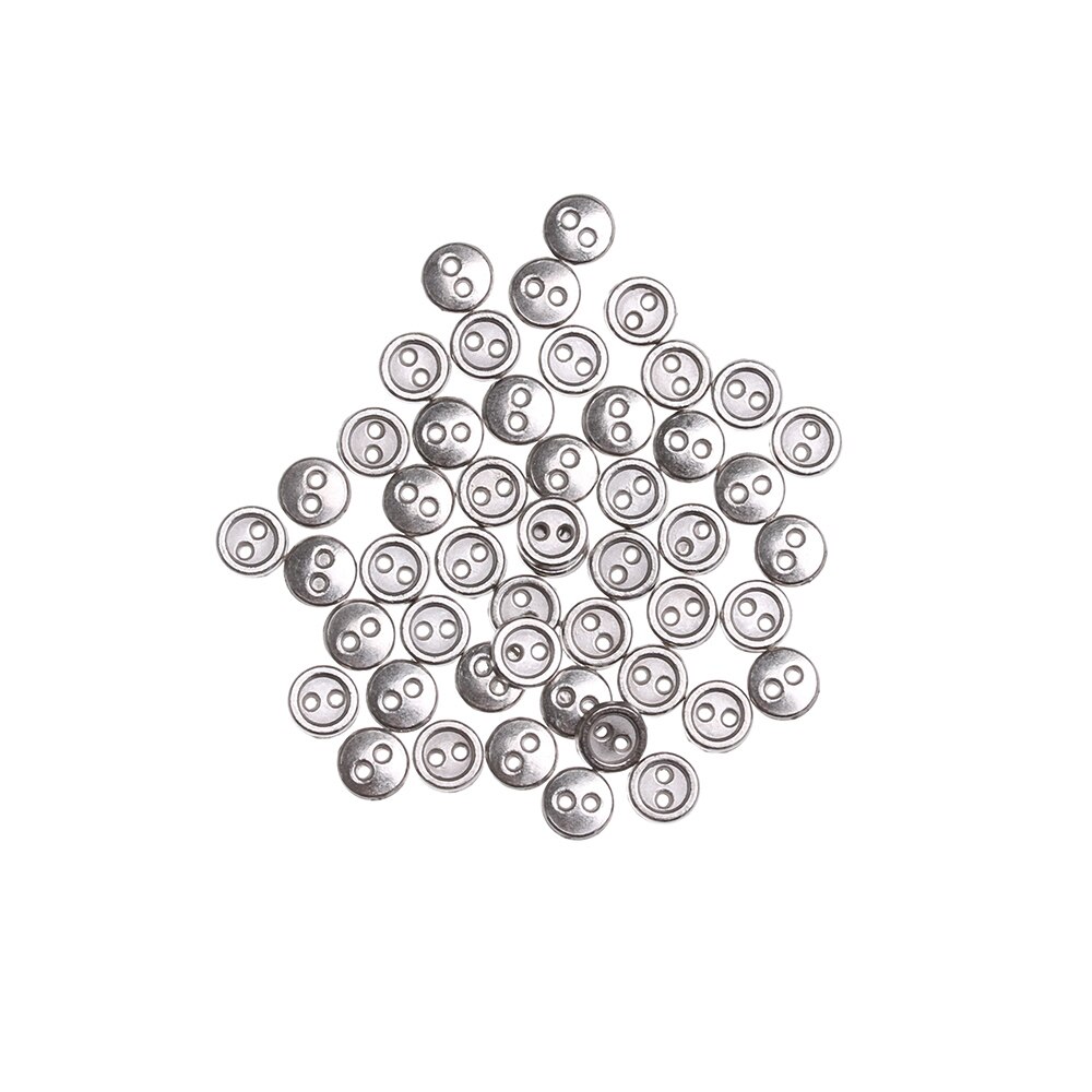 50 stk/pakke små knapper til gør-det-selv håndlavet dukketøj mini metal runde spænder udstoppet legetøjstøj sytilbehør 3/4/5 mm